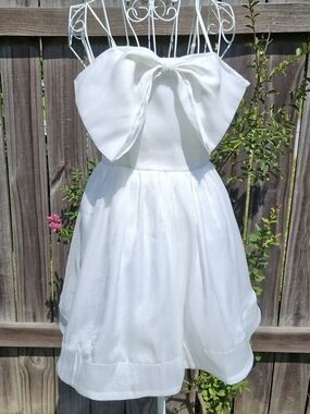 Altar'd State White Bow-Front Mini Dress